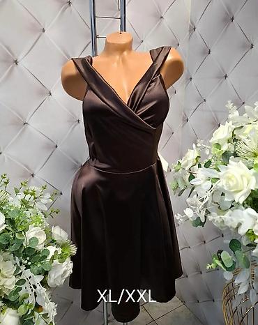 Haljine: Svečane kratke haljine od satena – model sa preklopljenim dekolteom i — 8