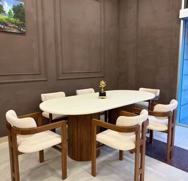 Sifarişlə masa və oturacaq dəstləri: Oval masa, Eyvan üçün, 6 nəfər — 3