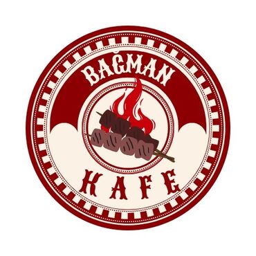 Süni güllər: Bagman Kafe üçün hazırlanmış bu dairəvi loqo, ortasında alov və şişdə