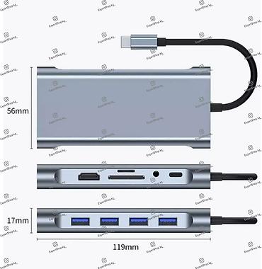type: Хаб Type-C 11-в-1, гигабитная док-станция, разветвитель, адаптер с 11 — 4