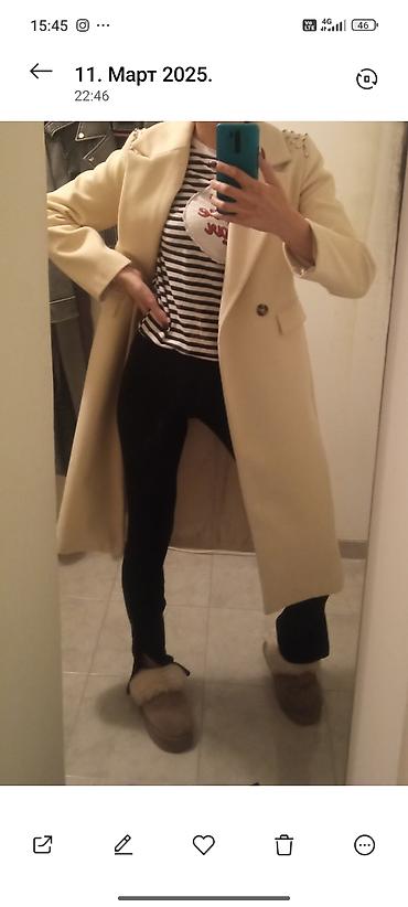 Kaputi: Elegantan ženski kaput u krem/bež boji, klasičnog ravnog kroja do — 4