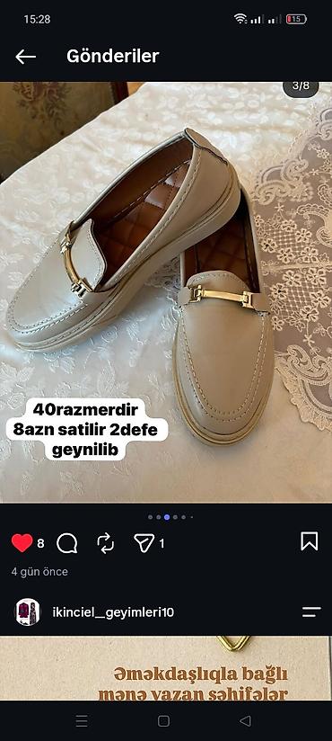 Məhsul: Qadın lofer ayaqqabısı Rəng: Açıq bej Ölçü: 40 Qiymət: 8