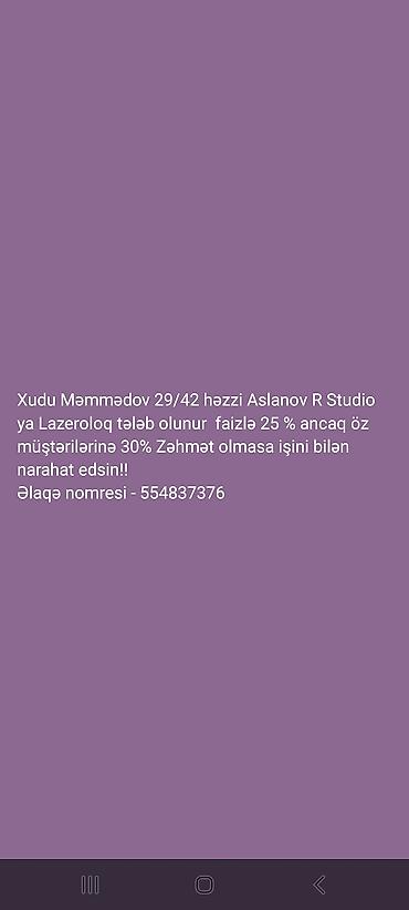 professional santexnik ustasi: Lazer ustası tələb olunur, Faiz — 1