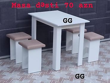 oyun stul: Mətbəx üçün, Yeni, Açılmayan, Kvadrat masa, 4 stul — 6