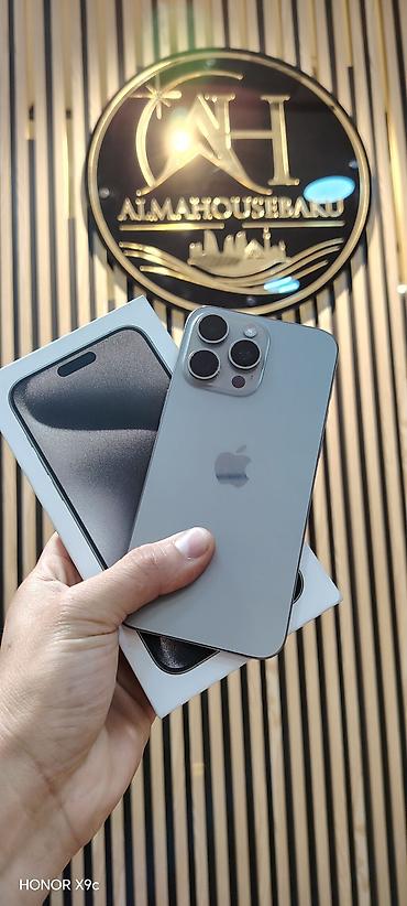 prodat iphone: IPhone 15 Pro Max, 256 GB, Natural Titanium, Face ID, Sənədlərlə, Zəmanət — 1