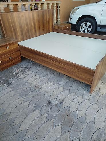 Мебель для дома: İki nəfərlik taxt və tumbalar dəsti - Material: taxta teksturalı — 2