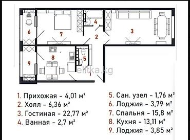 Продажа квартир: 2 комнаты, 74 м², Церковь 108 серия, 6 этаж, ПСО (под самоотделку) — 2