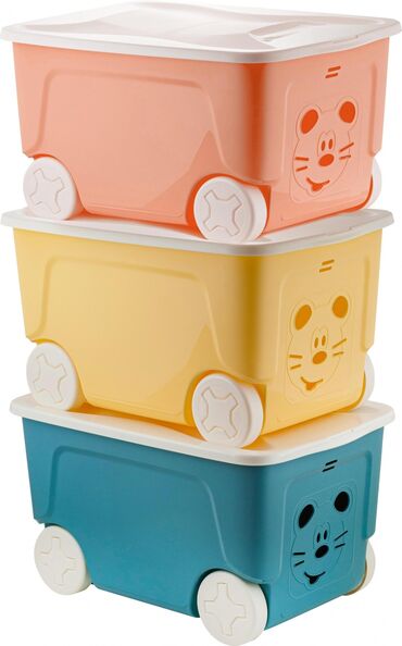 для хранения игрушек: Детский ящик для игрушек lalababy на колесах 50л. Контейнеры для