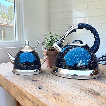 Çay dəsti, rəng - Qara, Metal