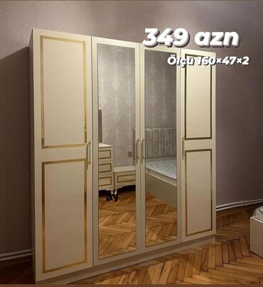 шкаф купе баку: Yeni, 4 qapılı, Açılan, Düz dolab