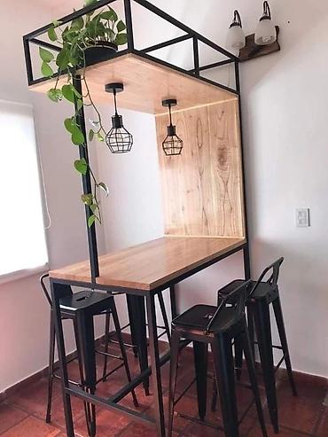 bar stullar: Qonaq otağı üçün, Yeni, Açılmayan, Dördbucaq masa, 4 stul — 2