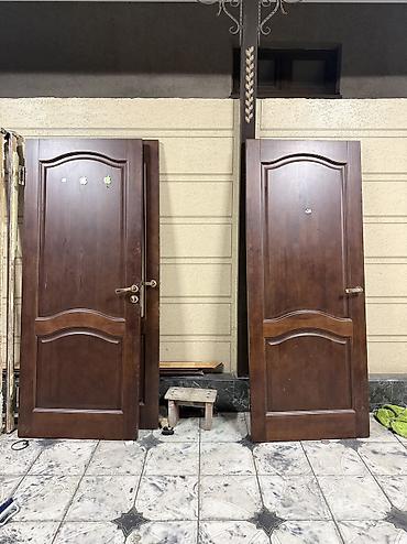 Двери для домов и квартир, Деревянная, Двухстворчатая, Российская, Левосторонняя, цвет - Коричневый