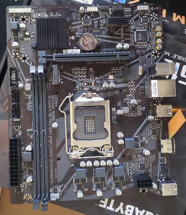 процессоры socket am4: Материнская плата, Б/у, Gigabyte, LGA1200, Micro-ATX, Для ПК
