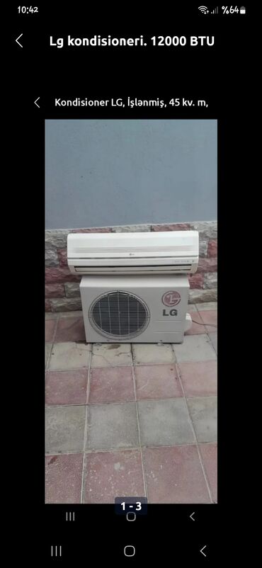 aux kondisioner 60 kv: Kondisioner LG, İşlənmiş, 40-45 kv. m, Split sistem, Kredit yoxdur, Ödənişli quraşdırma