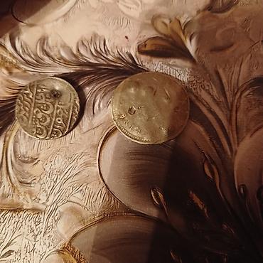 3 qepik: Kolleksiya üçün qədim metal sikkələr – 2 ədəd - Material: sarı metal — 1