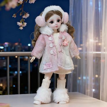 Нежная шарнирная кукла 30 см в зимнем розовом образе ❄️💗