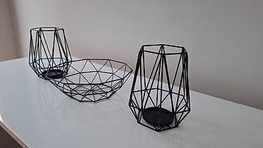 Sveće i svećnjaci: JYSK Dva Svećnjaka NORDIC Ø16xV19cm crna + Sinsay ukrasna činija crna — 4