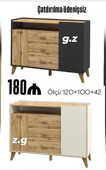 tv altı: TV tumbası / komod - Ölçü: 120 × 100 × 42 sm - Rəng variantları — 1