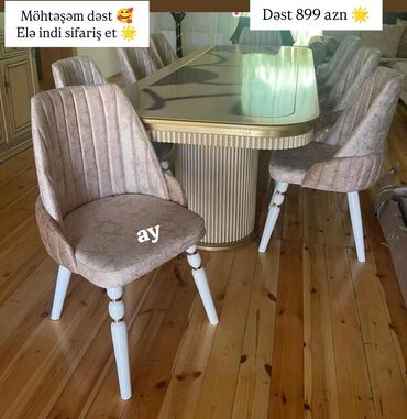 Dolablar: Qonaq otağı üçün, Açılmayan, Dördbucaq masa, 6 stul