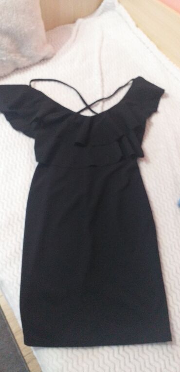 čipkane haljine: S (EU 36), color - Black, Evening, Short sleeves