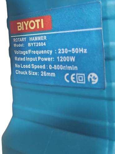 pereferator: №: 11029 Məhsulun adı: Perforator Biyoti 230–50Hz–1200W–2604 Brend — 1