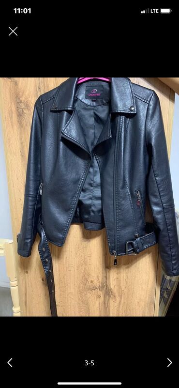 весенние кожаные куртки: Кожаная куртка, Классическая модель, Эко кожа, Приталенная модель, S (EU 36), 7XL (EU 54)