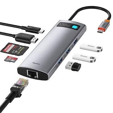 ipad mini 4: Baseus Metal Gleam Series CAHUB-CV0G 8-in-1 USB‑C HUB Qiymət: 150 — 3