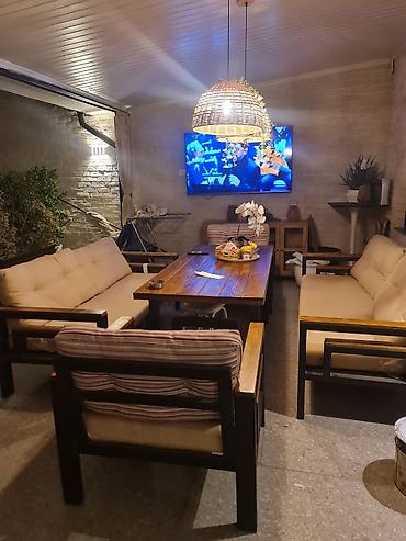 Bağ, çöl mebeli: Bağ/balkon üçün taxta mebel dəsti - Tərkib: 1 ədəd 3 nəfərlik divan — 3