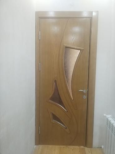 poluq taxta: Taxta otaq qapısı – dekorativ şüşəli model - Material: təbii ağac — 4