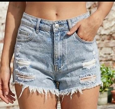 Ženske jeans šortsice – svetlo isprane, visok struk - Kroj: visok
