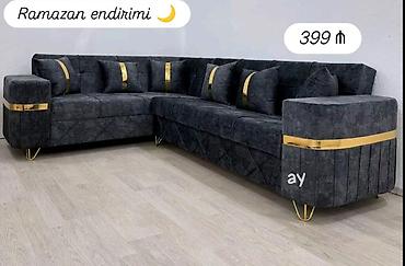Künc divan, Yeni, Açılmayan, Bazasız, Vеlur parça, Çatdırılma yoxdur