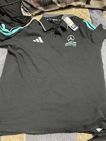 бирюзовый: Мужская футболка, L, Adidas, Новый, цвет - Черный, Самовывоз — 1