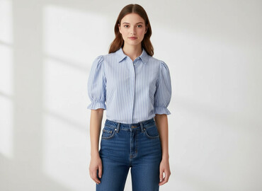 w paski bluzka w paski świat: Women's blouse, size S
