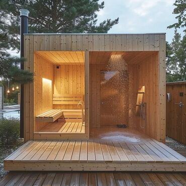 ультрафиолетовая лампа для дезинфекции: Açıq havada quraşdırılan müasir taxta sauna modulları - Konstruksiya