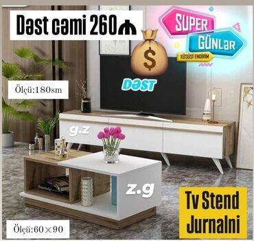 Masalar: Yeni, TV stend, Jurnal masası