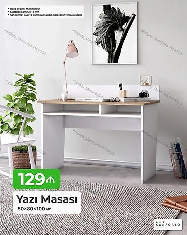 masa ofis: Düz masa, Stulsuz, Polkalı, Siyirməsiz, Sadə laminat — 1