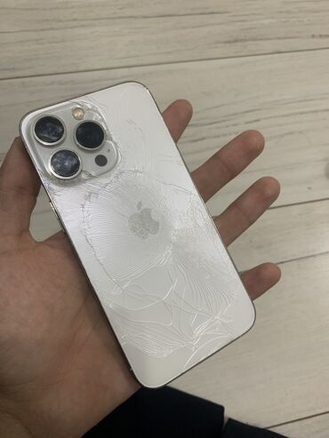 айфон 13 цена ош бу: IPhone 13 Pro, Колдонулган, 128 ГБ, White Titanium, Каптама, Заряддоочу түзүлүш, 80 %