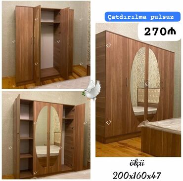 Çarpayılar: Yeni, Düz dolab, Qarderob, paltar dolabı