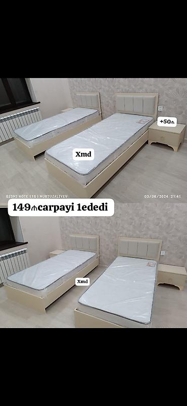 uşaq üçün matras: Tək nəfərlik çarpayı – modern dizaynlı, başlıq hissəsi yumşaq — 1