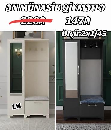 Dəhliz üçün çoxfunksiyalı paltar dolabı-komod - Ölçü: 2 x 1/45 (en x