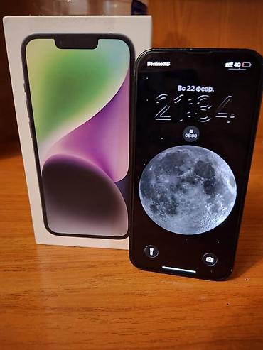 Apple iPhone: IPhone 14, Б/у, 256 ГБ, Черный, Зарядное устройство, Защитное стекло, Кабель, 79 % — 11
