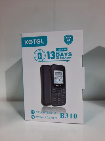 kgtel b310 v Azərbaycan | Digər mobil telefonlar: Kgtel K310
🔹️Dual SIM Card💾
🔹️Mp3, Mp4🎼🎞
🔹️1150 mAh Batareya 🔋