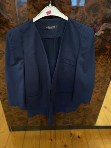 женские классические пальто: Qadın üçün klassik tünd mavi bleizer - Brend: Qinlan (etiketdə