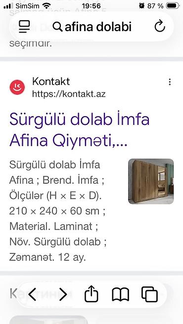 Dolablar: Yeni, 2 qapılı, Güzgülü, Qəhvəyi, Taxta, Kupe, Düz dolab — 3