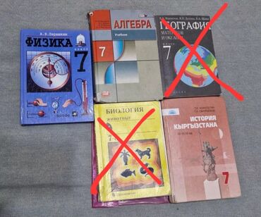 алгебра 7кл: Учебники 7-кл.для русских классов. География и физика по 150с. в