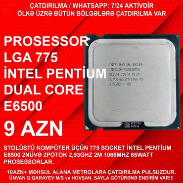 Operativ yaddaş (RAM): Prosessor Intel Pentium İntel Dual Core, 3-4 GHz, 2 nüvə, İşlənmiş