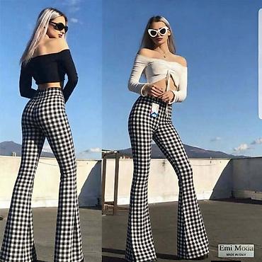 Pantalone: Ženske pantalone sa visokim strukom i zvonastim nogavicama - Kroj — 4