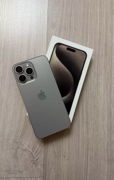 Apple iPhone: IPhone 15 Pro Max, Б/у, 256 ГБ, Natural Titanium, Коробка, 89 %