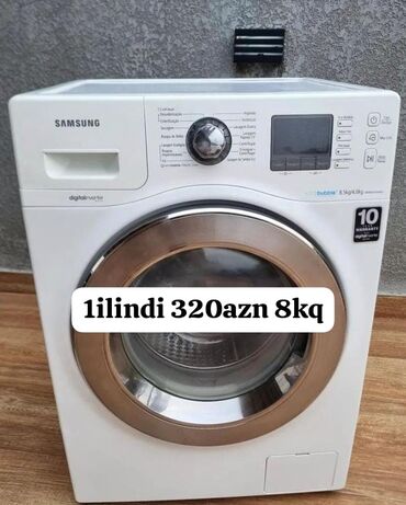 Kondisionerlər: Paltaryuyan maşın Samsung, 10 kq, İşlənmiş, Avtomat, Qurutma var, Ünvandan götürmə, Ödənişli çatdırılma