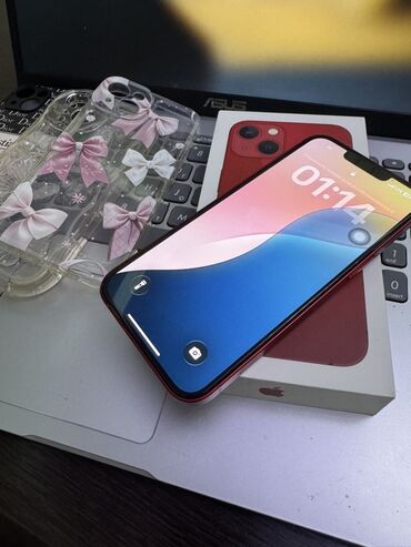 redmi a1 цена в бишкеке: IPhone 13 mini, Колдонулган, 128 ГБ, Кызыл, Каптама, 91 %